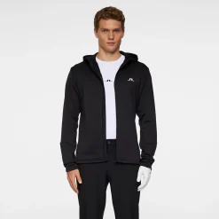 Aerial Full Zip Hood Svart>J.Lindeberg New