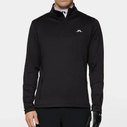 Aerial Quarter Zip Mid Layer Svart>J.Lindeberg