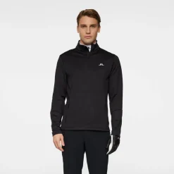 Aerial Quarter Zip Mid Layer Svart>J.Lindeberg