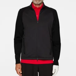 Devin Hybrid Knit Zip Sweater Svart>J.Lindeberg Outlet