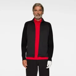 Devin Hybrid Knit Zip Sweater Svart>J.Lindeberg Outlet
