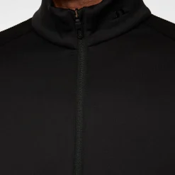Devin Hybrid Knit Zip Sweater Svart>J.Lindeberg Outlet
