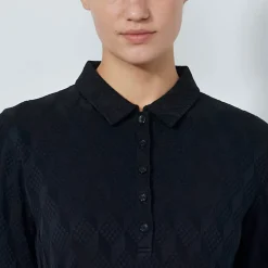 Graphic Jaquard Ls Poloshirt Svart>Daily Sports Outlet