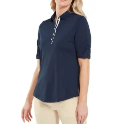 Half Sleeve Ruched Lisle Blå>FootJoy Sale