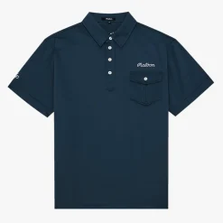 JP Single Pocket Mercerized Polo Blå>Malbon Golf Outlet