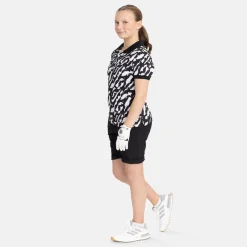Jr Tech Hidden Button Pique AOP Svart Vit>Bogeys & Birdies Best