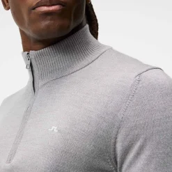 Kian Zipped Golf Sweater Grå>J.Lindeberg Clearance