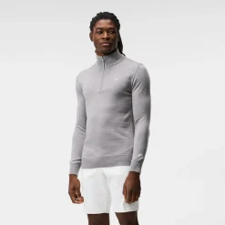 Kian Zipped Golf Sweater Grå>J.Lindeberg Clearance