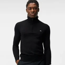 Kian Zipped Golf Sweater Svart>J.Lindeberg