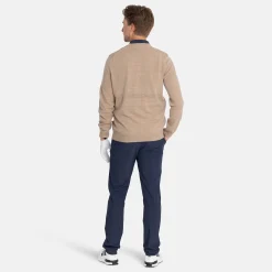 Lambswool Blend Argyle V-Neck Beige Grön>Lyle & Scott Clearance