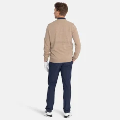 Lambswool Blend Argyle V-Neck Beige Grön>Lyle & Scott Clearance