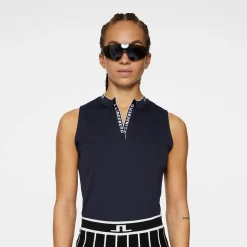 Leya Sleeveless Top Blå>J.Lindeberg Sale