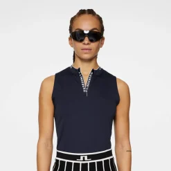 Leya Sleeveless Top Blå>J.Lindeberg Sale
