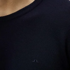 Lyle Merino Crew Neck Sweater Blå>J.Lindeberg New