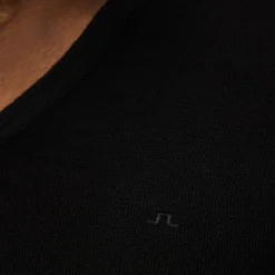 Lymann Merino V-Neck Sweater Svart>J.Lindeberg Discount
