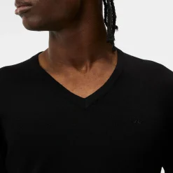 Lymann Merino V-Neck Sweater Svart>J.Lindeberg Discount