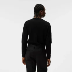 Lymann Merino V-Neck Sweater Svart>J.Lindeberg Discount
