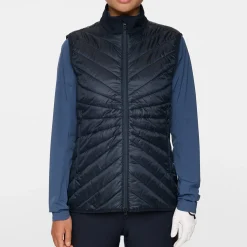 Madde Quilt Hybrid Vest Blå>J.Lindeberg