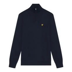 Merino Blend Quarter Zip Blå>Lyle & Scott Sale