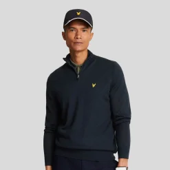 Merino Blend Quarter Zip Blå>Lyle & Scott Sale