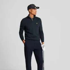 Merino Blend Quarter Zip Blå>Lyle & Scott Sale