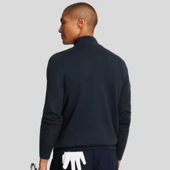 Merino Blend Quarter Zip Blå>Lyle & Scott Sale