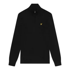 Merino Blend Quarter Zip Svart>Lyle & Scott Discount