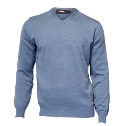 Merino V-Neck Blå>Ivanhoe New