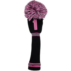 PomPom Headcover Driver Svart Rosa>PRG Best