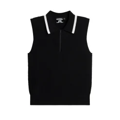 Ramona Knitted Polo Shirt Svart>J.Lindeberg
