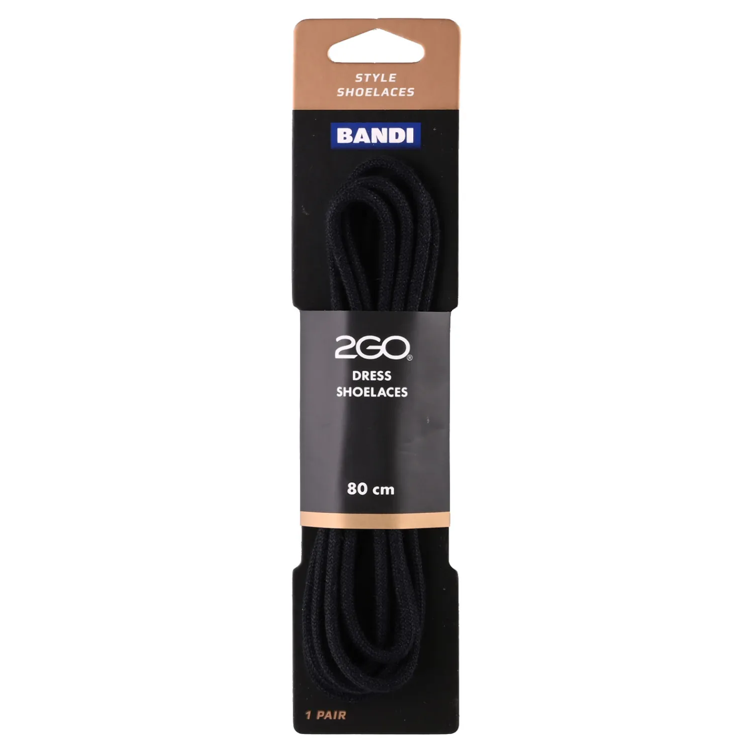 Shoelaces 153 Black 80cm>2GO