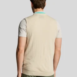 Slipover Merino Blend V-Neck Beige>Lyle & Scott Sale