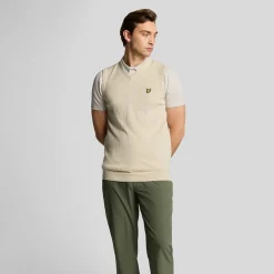 Slipover Merino Blend V-Neck Beige>Lyle & Scott Sale