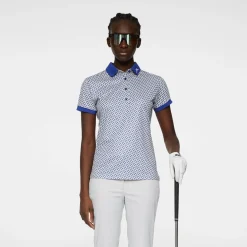 Tour Tech Print Polo>J.Lindeberg Outlet