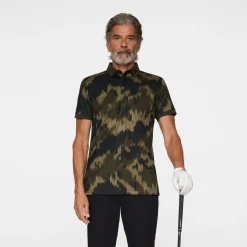 Tour Tech Print Polo>J.Lindeberg Outlet