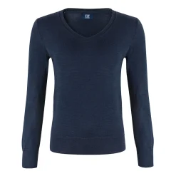 Vernon V-Neck Merino Blå>Cutter & Buck Clearance