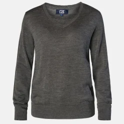 Vernon V-Neck Merino Grå>Cutter & Buck Best