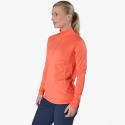 W Mid Layer LS Zip Röd>Bogeys & Birdies Online