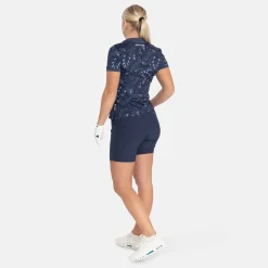 W Tech Hidden Button Pique AOP Blå>Bogeys & Birdies