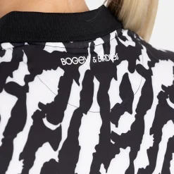 W Tech Hidden Button Pique AOP Svart Vit>Bogeys & Birdies Outlet