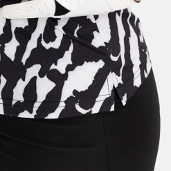 W Tech Hidden Button Pique AOP Svart Vit>Bogeys & Birdies Outlet