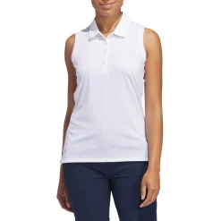 W Ultimate Solid Sleeveless Polo Shirt Vit>Adidas Discount