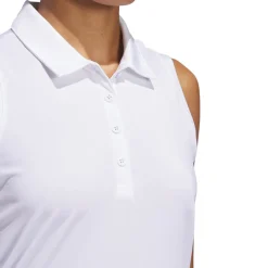 W Ultimate Solid Sleeveless Polo Shirt Vit>Adidas Discount