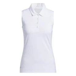 W Ultimate Solid Sleeveless Polo Shirt Vit>Adidas Discount