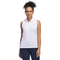 W Ultimate Solid Sleeveless Polo Shirt Vit>Adidas Discount